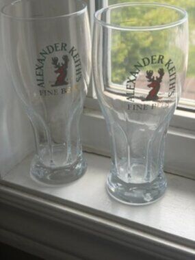 2 Alexander Keith's Fine Beers Pint Beer Glasses - Collectible